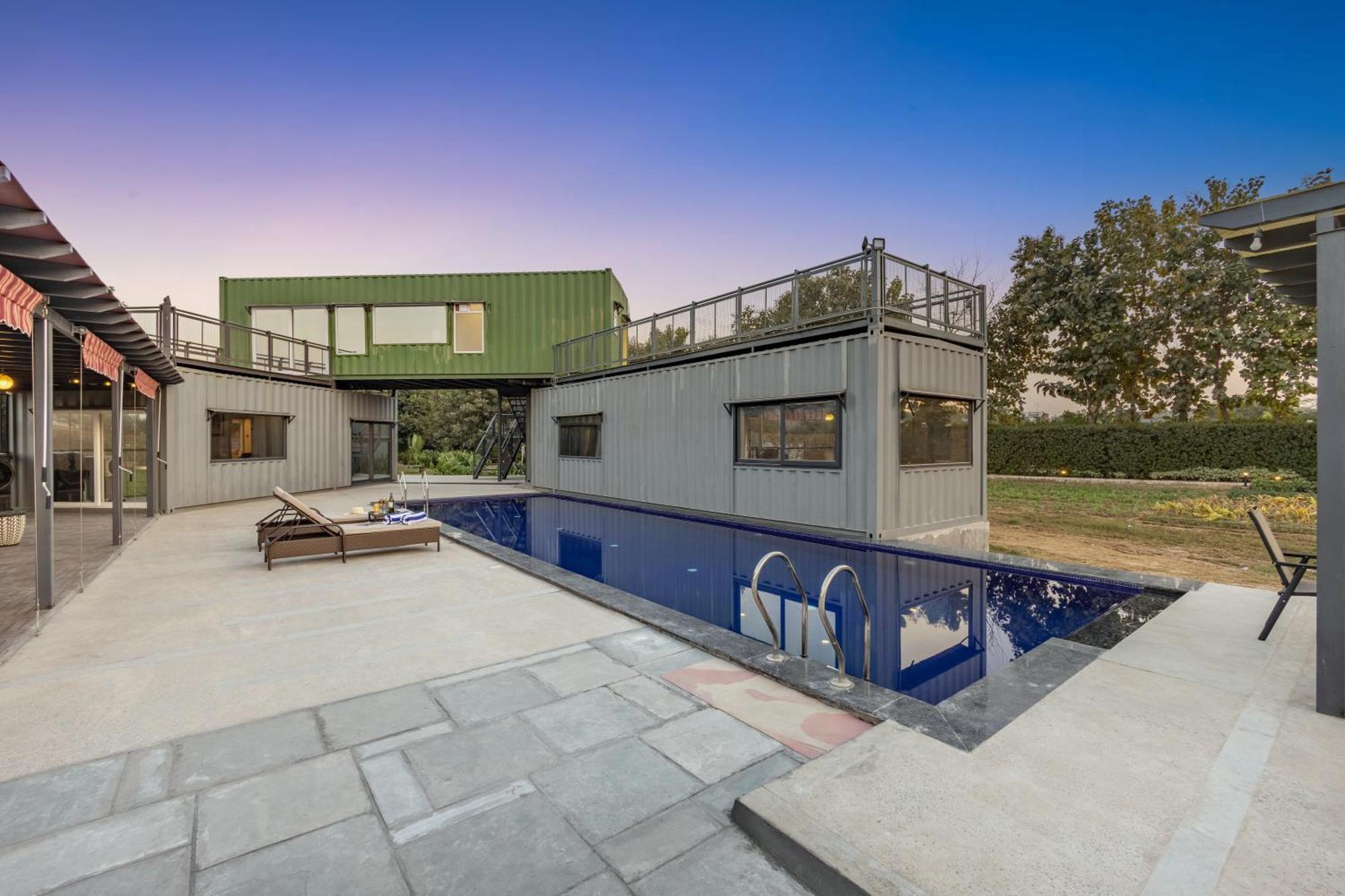 Villa Elivaas Hidden Oasis 4Bhk With Pool, Mud House & Container House Dhauj Exterior foto